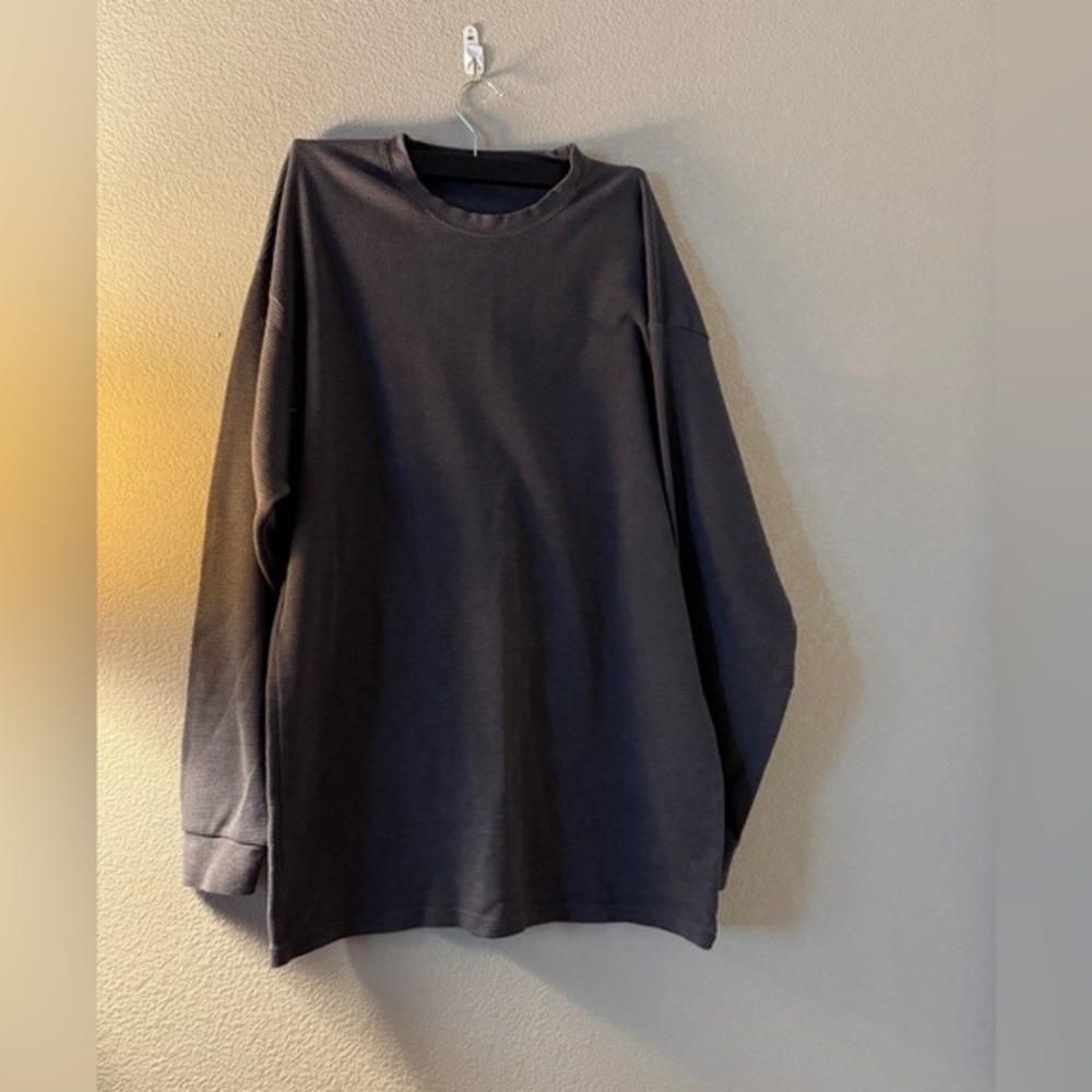 Charcoal Men's Long Sleeve Waffle Shirt